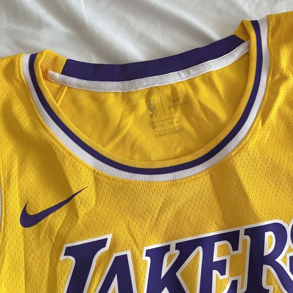 Nike Los Angeles Lakers Anthony Davis Jersey Men's XXL Purple Yellow Swingman #3 - Picture 3 of 9
